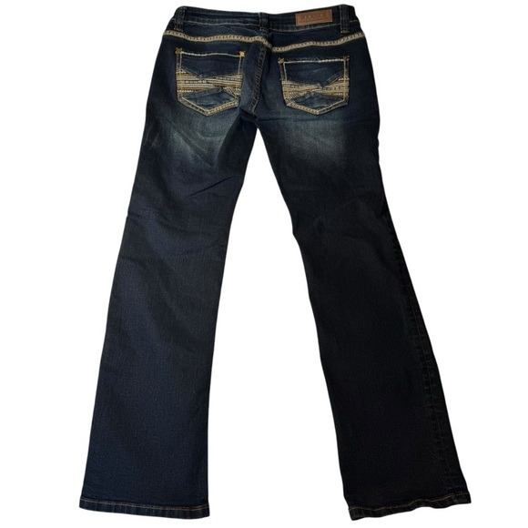 Rock&Roll Cowgirl Women's 30 X 28 Dk Blue Fading Bootcut Low Rise Denim Jeans - Picture 5 of 12